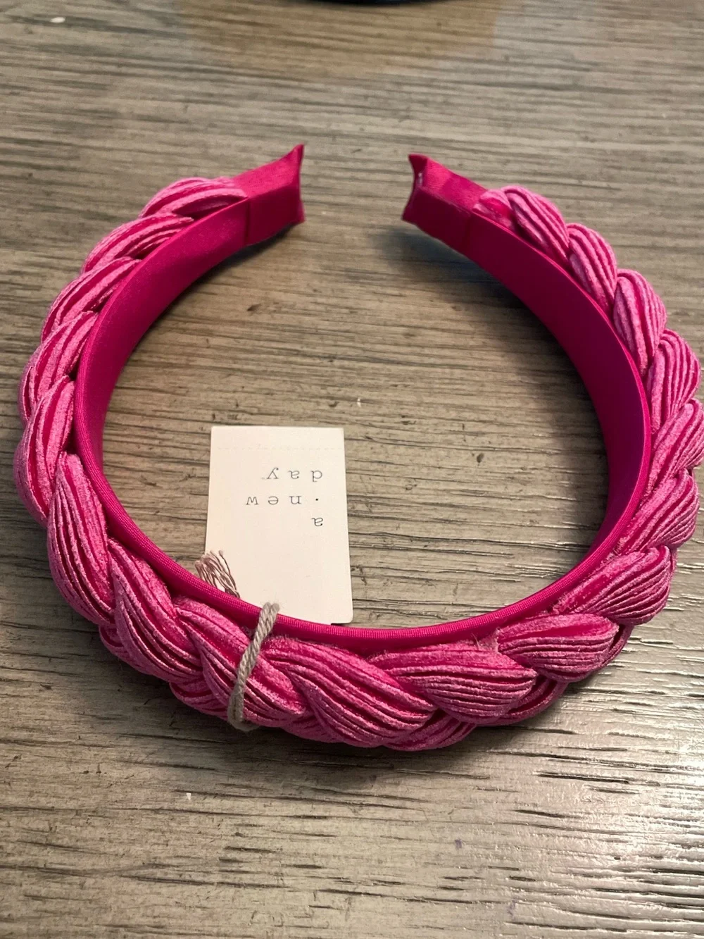 NWT A New Day braided headband, bright pink